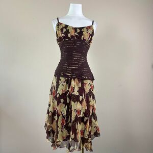 Gorgeous Whimsigoth Fairy Grunge Max Studios 100% Silk Floral Dress